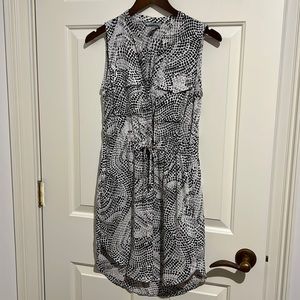 Snake print flowy dress with adjustable waist belt